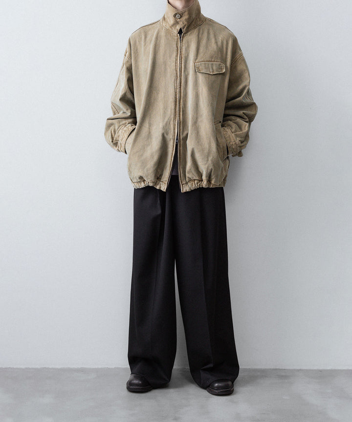 【ssstein】SULFUR DYED WHIP CORD VINTAGE ZIP JACKET - KHAKI