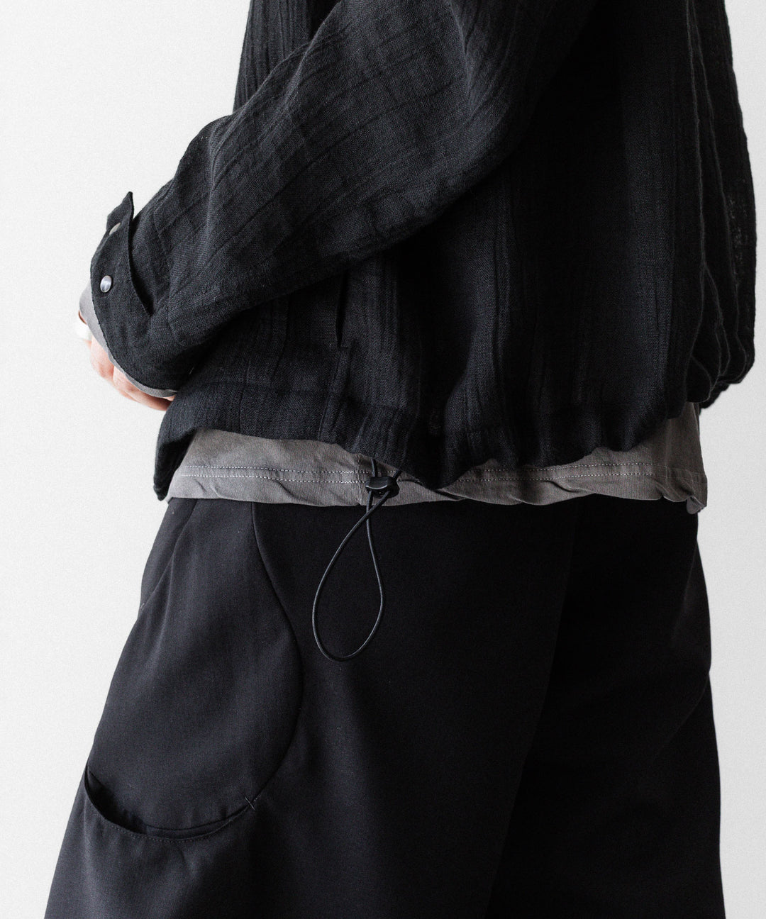 OPPOSE DUALITY オポーズデュアリティのSHORT PARKA LINENのBLACK 公式通販サイトsession福岡セレクトショップ