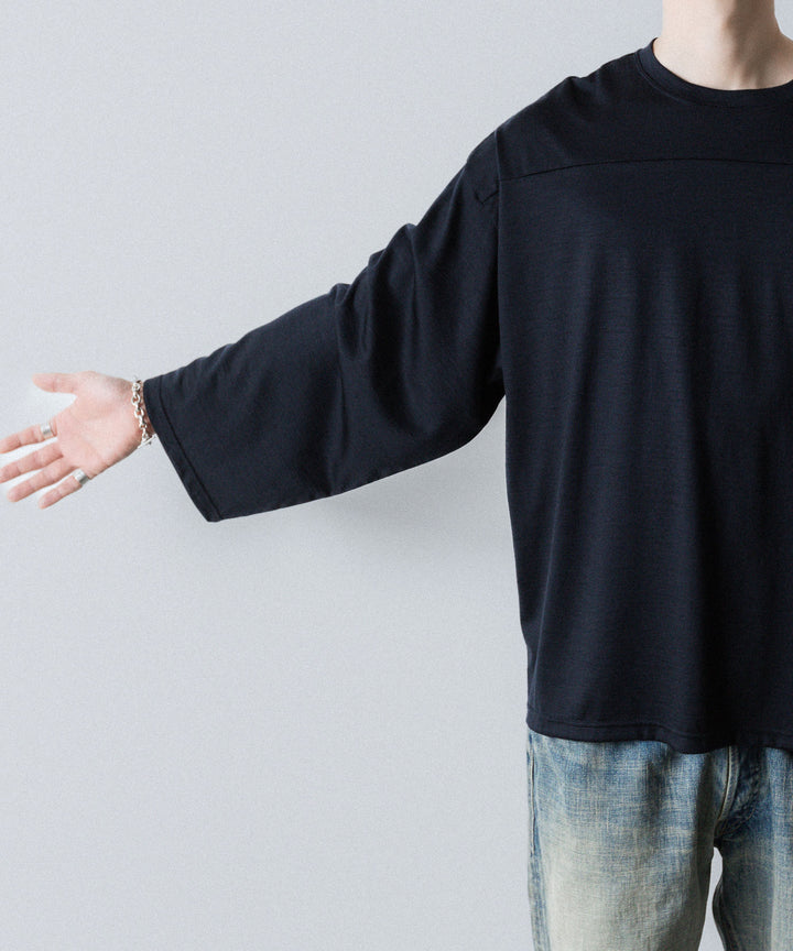INTÉRIM インテリムの HYPER BIG EXTRA FINE MERINO WOOL JERSEY FOOTBALL L/S TEEのD.NAVY公式通販サイトsession福岡セレクトショップ