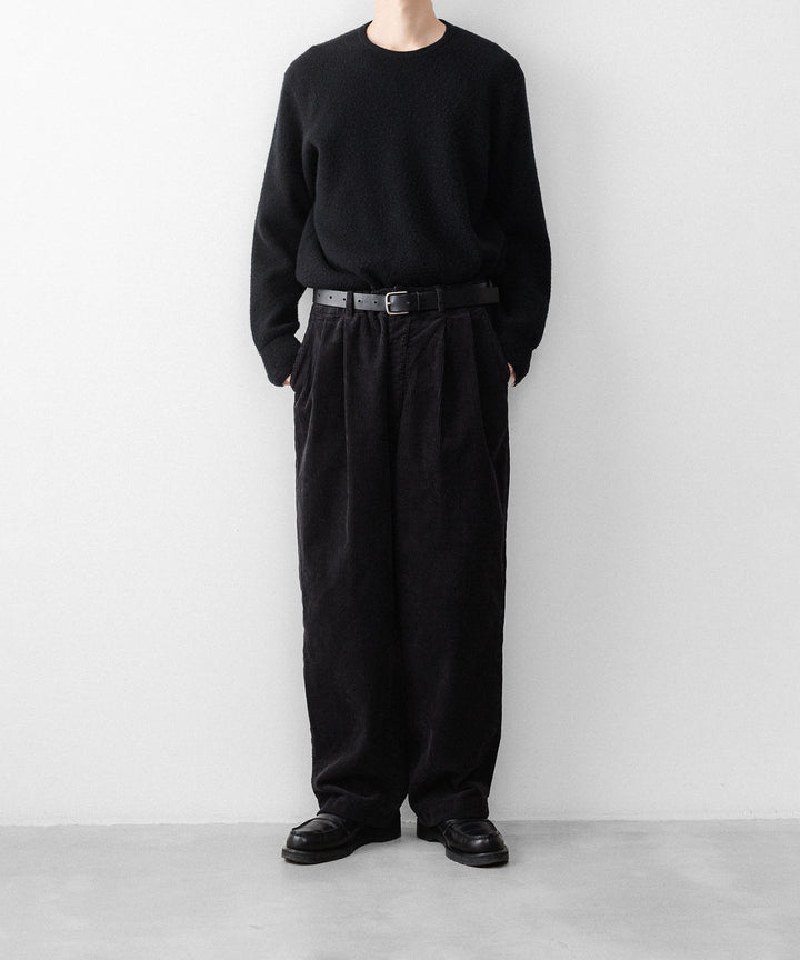 concause-コンコースのCORDUROY WIDE TAPERED SLACKSのBLACK公式通販サイトsession福岡セレクトショップ