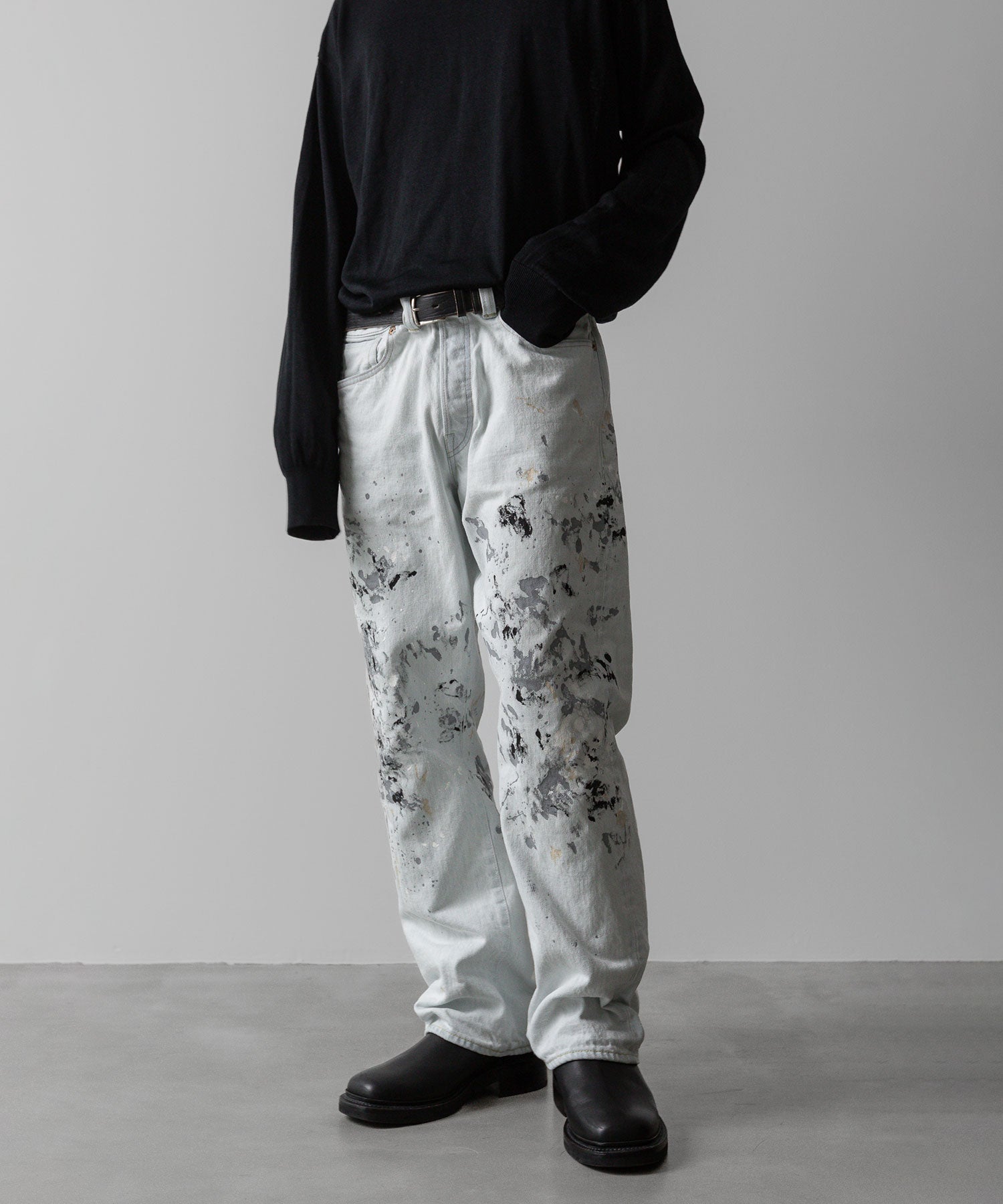 【INTÉRIM】MILK PAINT WWII 1943 HEAVY KIBATA SHUTTLE DENIM JEANS - P.B.WHITE