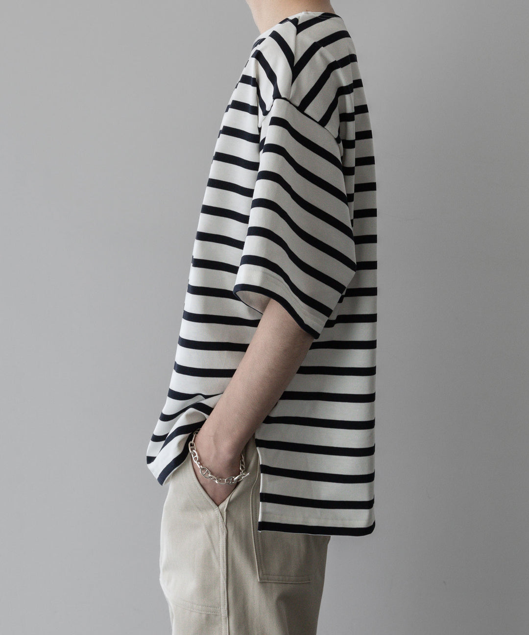 INTÉRIM - インテリムのHYPER BIG SUVIN GIZA BASQUE BORDER H/S SHIRT - WHITE×NAVY公式通販サイトsession福岡セレクトショップ