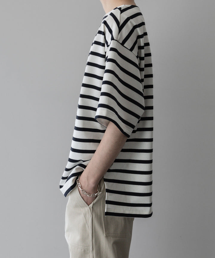 INTÉRIM - インテリムのHYPER BIG SUVIN GIZA BASQUE BORDER H/S SHIRT - WHITE×NAVY公式通販サイトsession福岡セレクトショップ