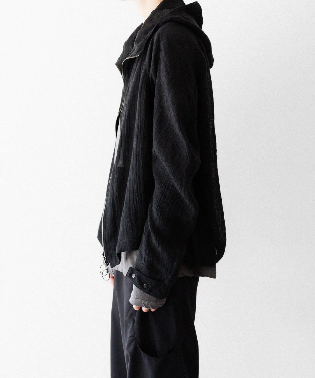 OPPOSE DUALITY オポーズデュアリティのSHORT PARKA LINENのBLACK 公式通販サイトsession福岡セレクトショップ