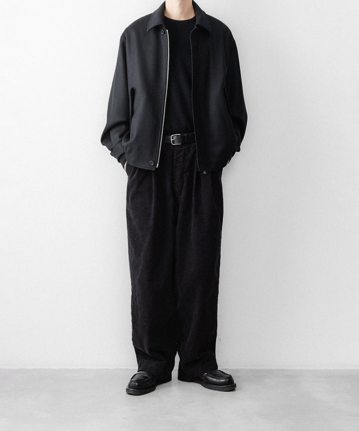 concause-コンコースのCORDUROY WIDE TAPERED SLACKSのBLACK公式通販サイトsession福岡セレクトショップ