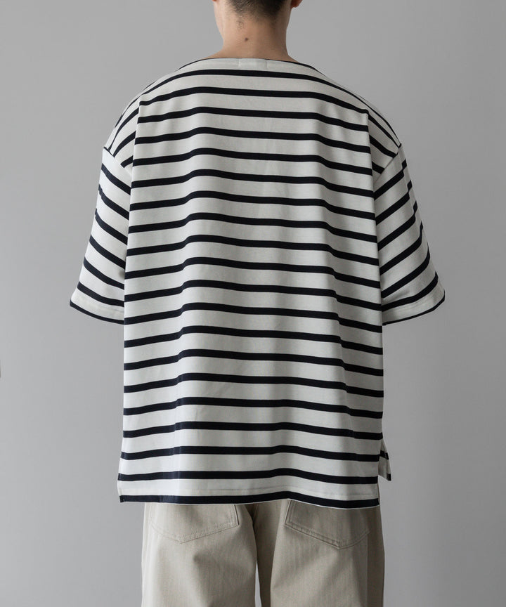 INTÉRIM - インテリムのHYPER BIG SUVIN GIZA BASQUE BORDER H/S SHIRT - WHITE×NAVY公式通販サイトsession福岡セレクトショップ
