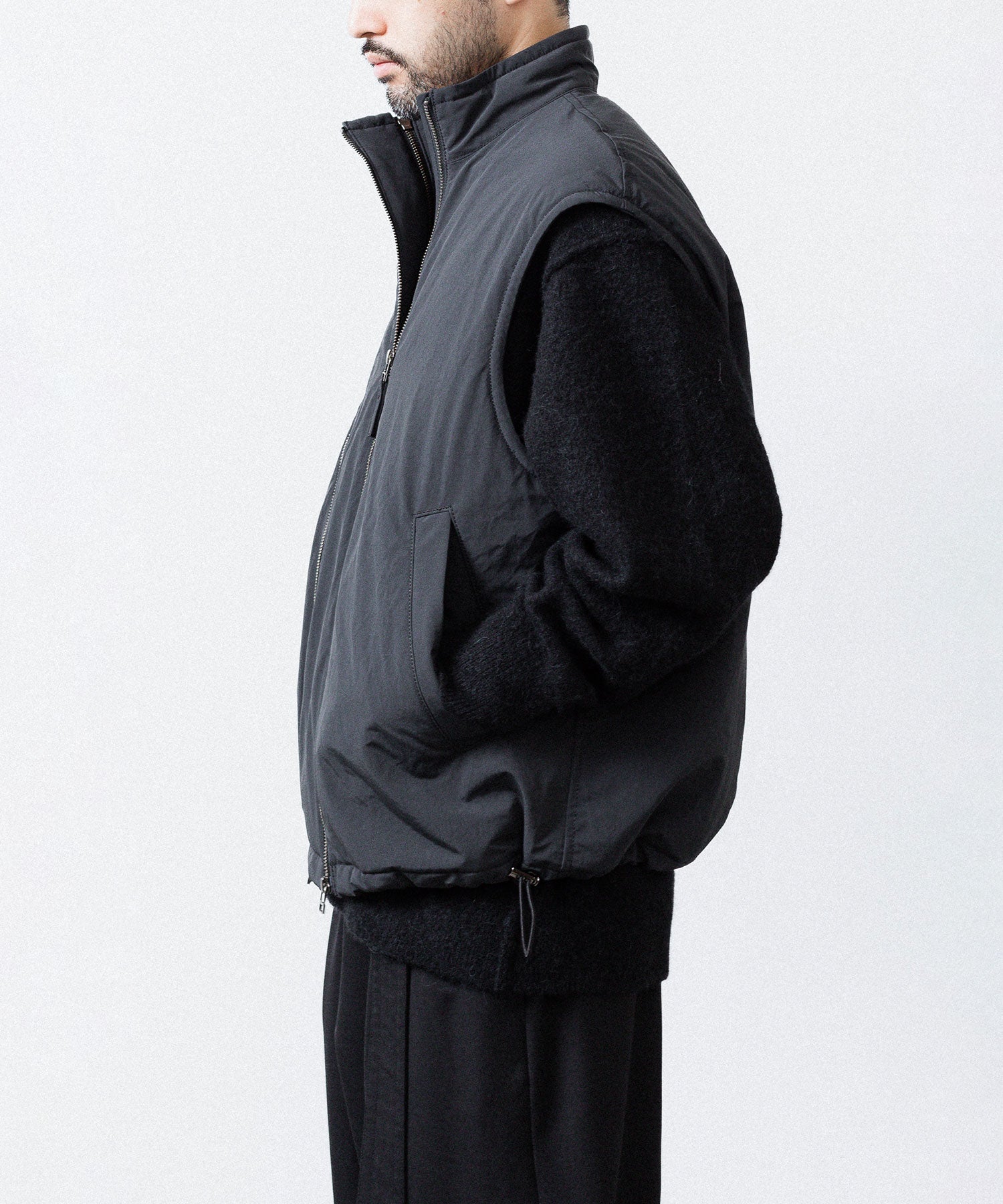 UJOH ウジョーのW ZIP VESTのBLACK 公式通販サイトsession福岡セレクトショップ