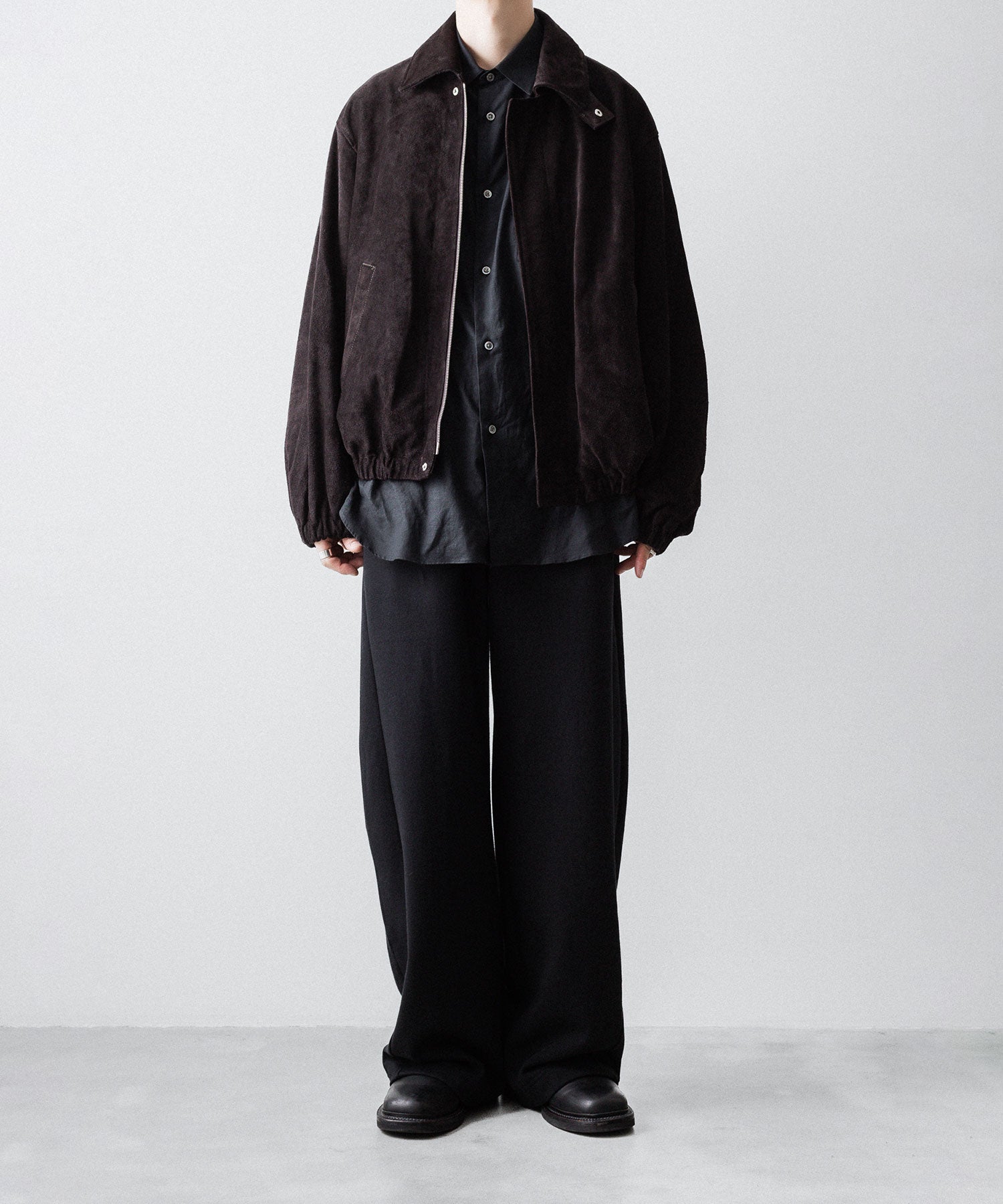 ssstein / シュタイン】YAK/COTTON SWEAT EASY TROUSERS - BLACK