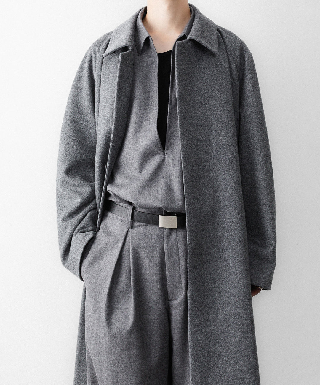 ssstein(シュタイン)のWOOL FLANNEL OVERSIZED SKIPPER SHIRT - GREYの公式通販サイトsession福岡セレクトショップ