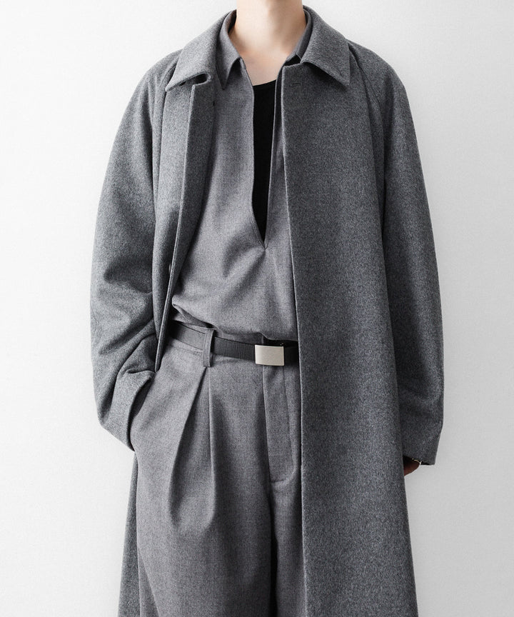 ssstein(シュタイン)のWOOL FLANNEL OVERSIZED SKIPPER SHIRT - GREYの公式通販サイトsession福岡セレクトショップ
