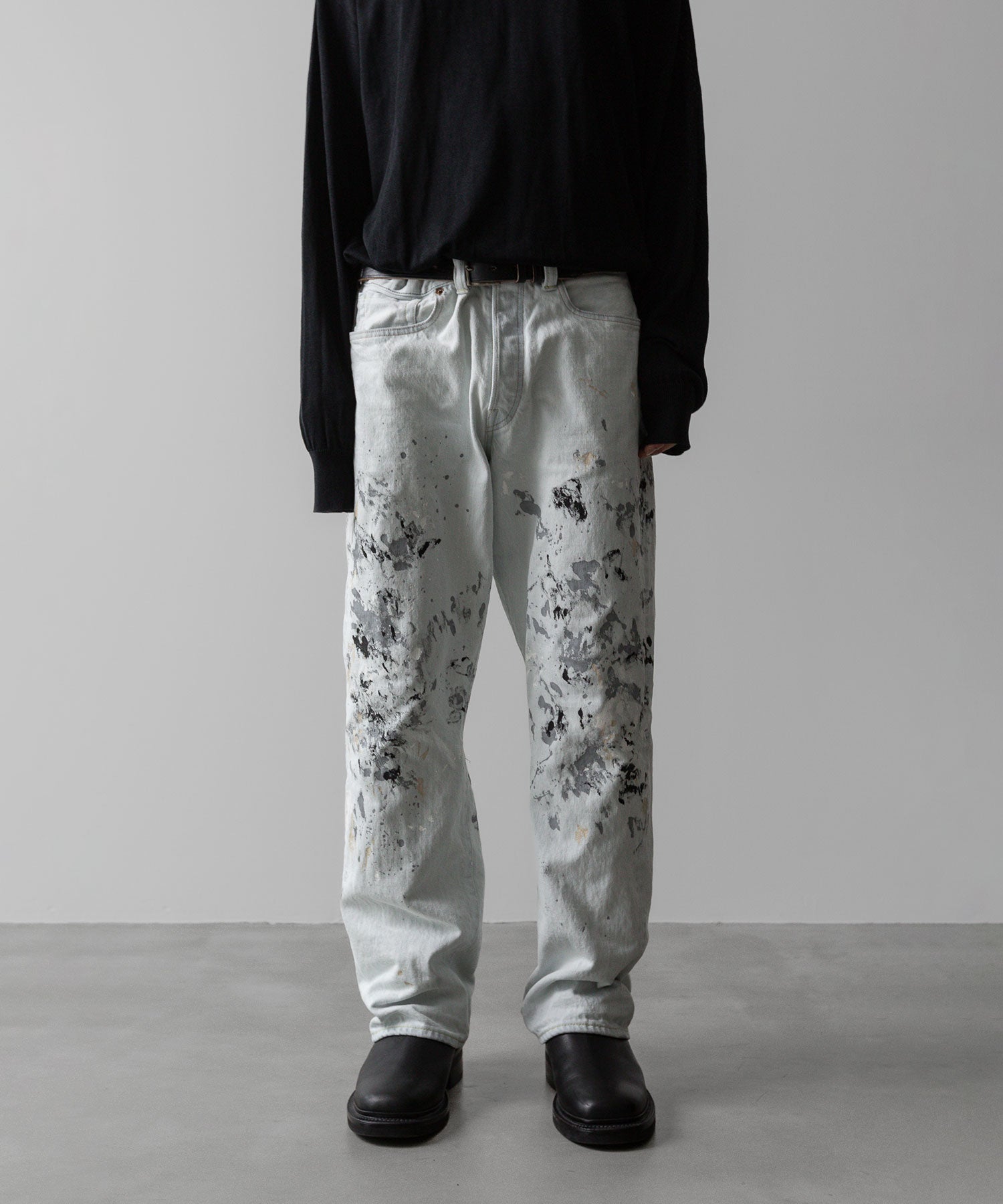 【INTÉRIM】MILK PAINT WWII 1943 HEAVY KIBATA SHUTTLE DENIM JEANS - P.B.WHITE