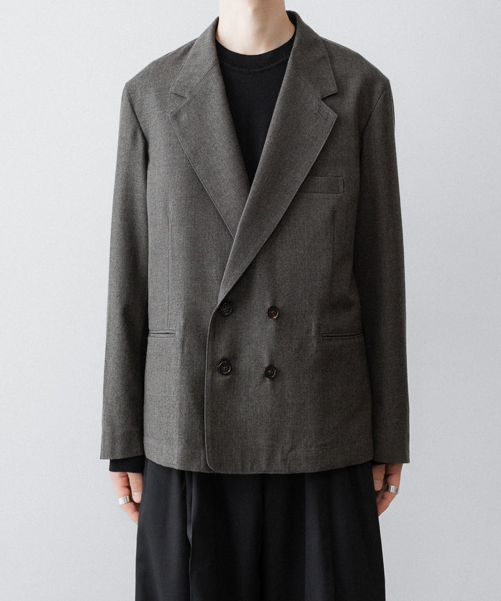 INTÉRIM - インテリムのMILITARY WOOL SERGE PIPING DOUBLE JACKETのDUST GRAY公式通販サイトsession福岡セレクトショップ