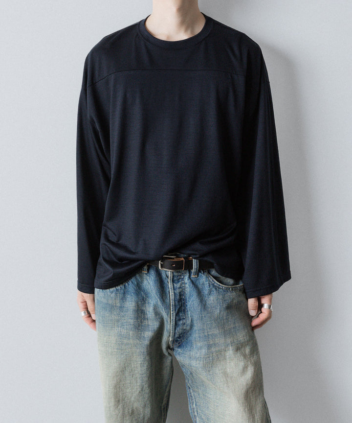 INTÉRIM インテリムの HYPER BIG EXTRA FINE MERINO WOOL JERSEY FOOTBALL L/S TEEのD.NAVY公式通販サイトsession福岡セレクトショップ