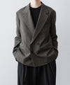 【INTÉRIM】MILITARY WOOL SERGE PIPING DOUBLE JACKET - DUST GRAY
