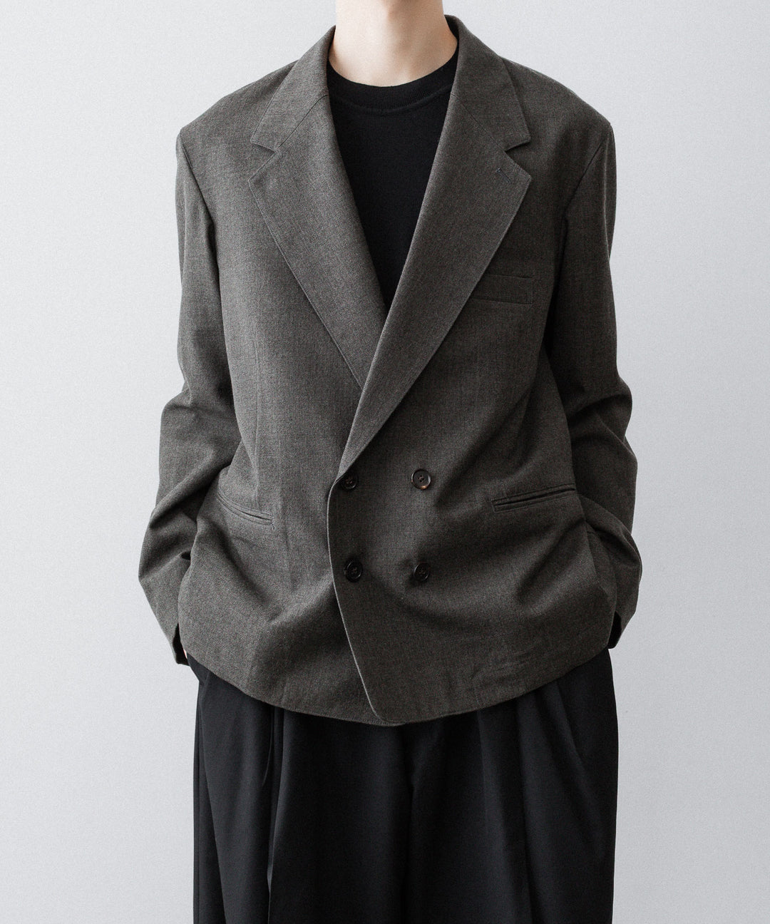 INTÉRIM - インテリムのMILITARY WOOL SERGE PIPING DOUBLE JACKETのDUST GRAY公式通販サイトsession福岡セレクトショップ