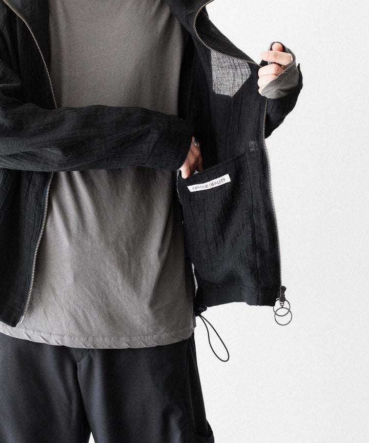 OPPOSE DUALITY オポーズデュアリティのSHORT PARKA LINENのBLACK 公式通販サイトsession福岡セレクトショップ