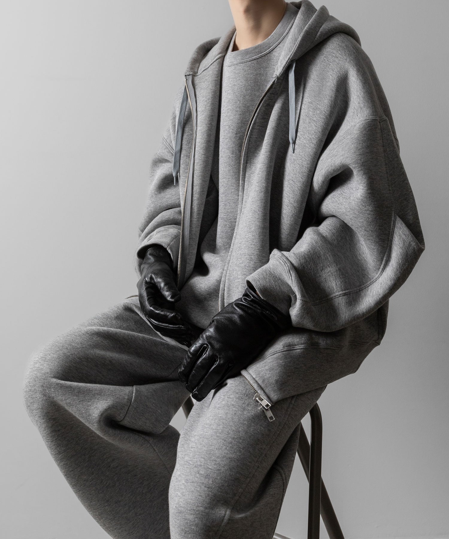 ssstein(シュタイン)のCOTTON DOUBLE KNIT TUCKED ZIP HOODIE - TOP GREYの公式通販サイトsession福岡セレクトショップ