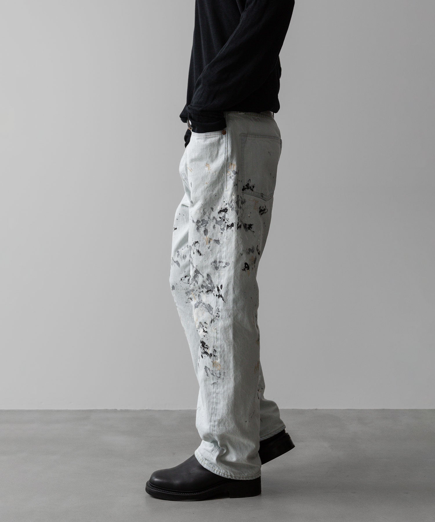 【INTÉRIM】MILK PAINT WWII 1943 HEAVY KIBATA SHUTTLE DENIM JEANS - P.B.WHITE