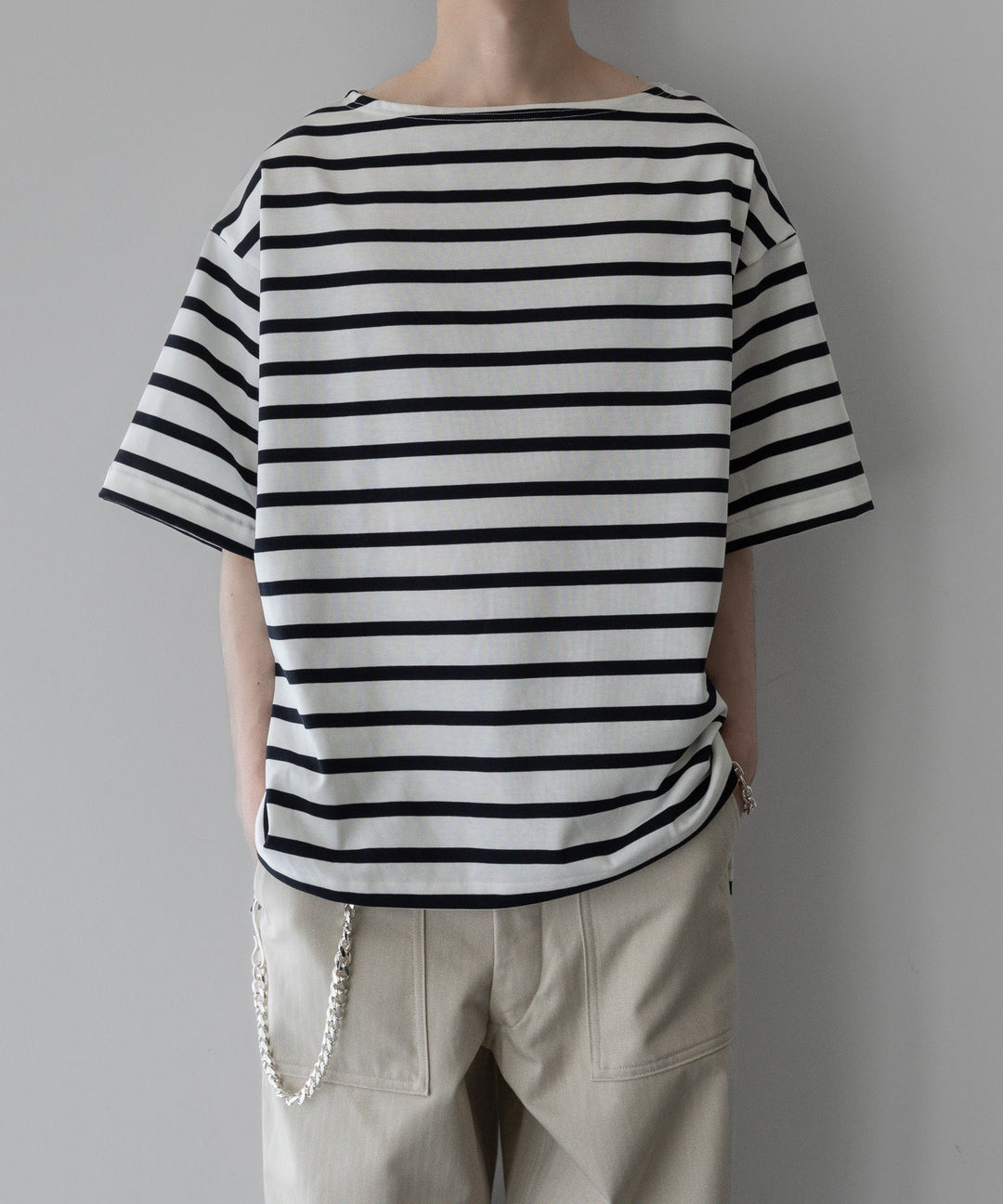 INTÉRIM - インテリムのHYPER BIG SUVIN GIZA BASQUE BORDER H/S SHIRT - WHITE×NAVY公式通販サイトsession福岡セレクトショップ