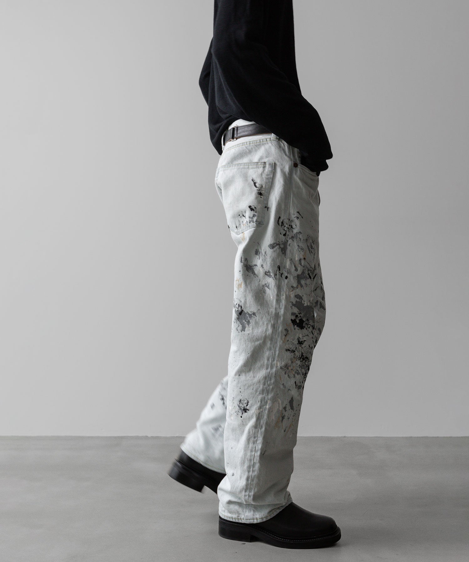 【INTÉRIM】MILK PAINT WWII 1943 HEAVY KIBATA SHUTTLE DENIM JEANS - P.B.WHITE