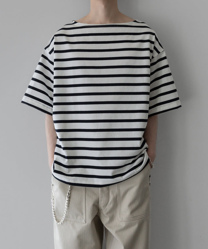 INTÉRIM - インテリムのHYPER BIG SUVIN GIZA BASQUE BORDER H/S SHIRT - WHITE×NAVY公式通販サイトsession福岡セレクトショップ