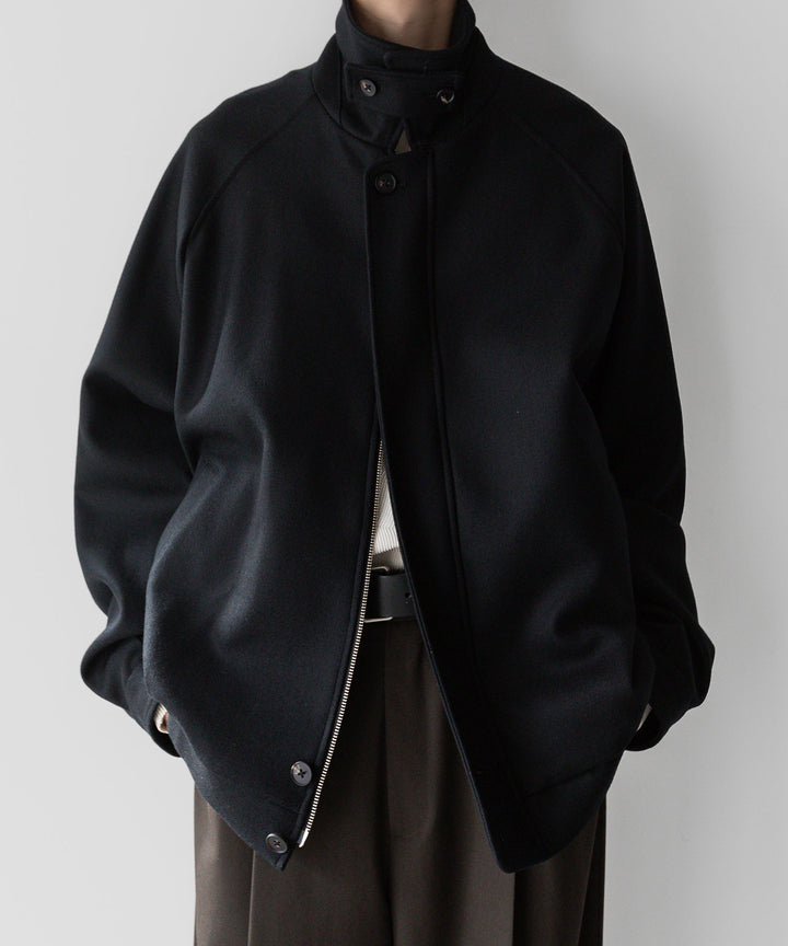 stein(シュタイン)の23AWコレクションOVERSIZED MELTON HARRINGTON ZIP JACKETのBLACK