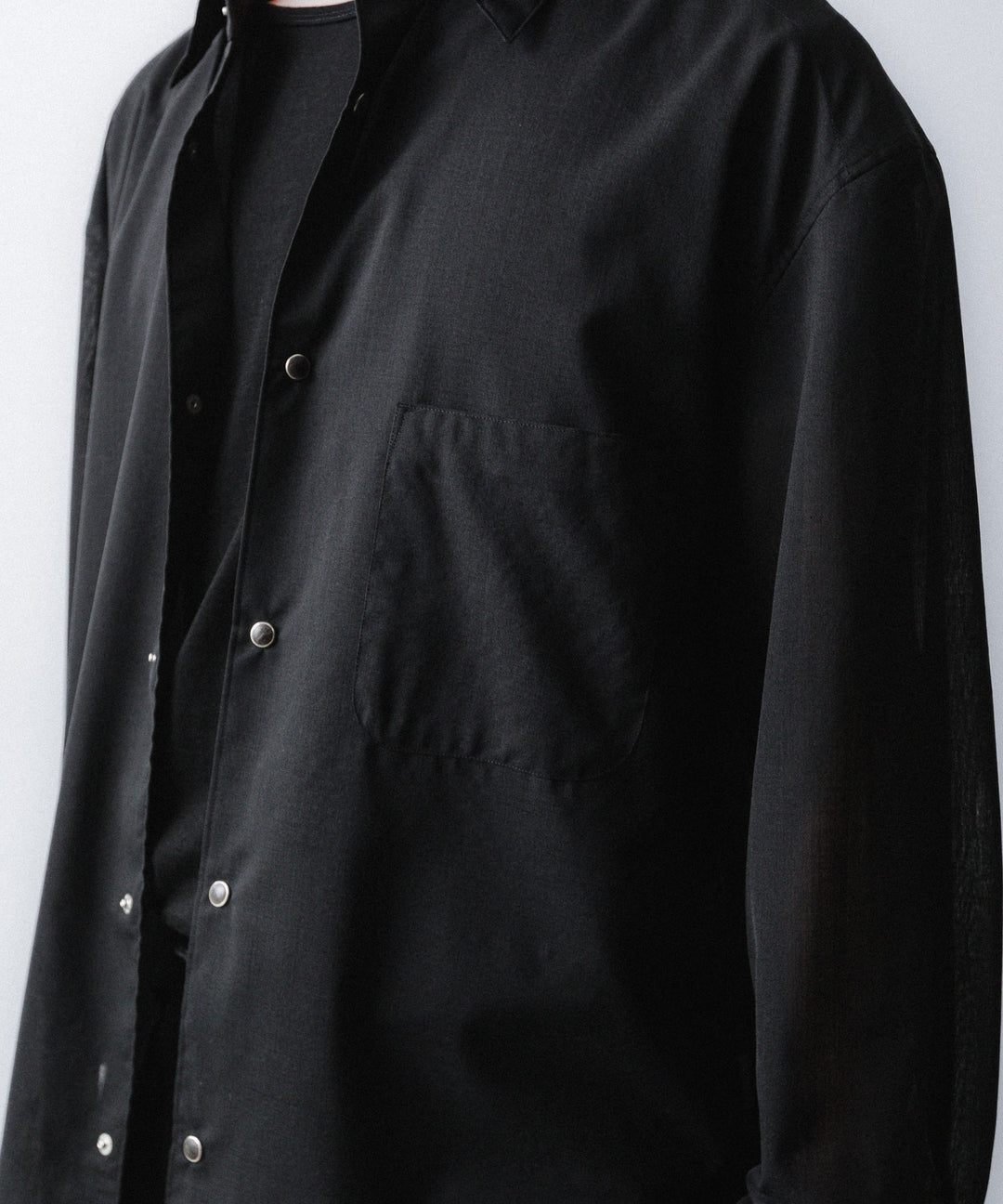 phebus- フィーバスのWOOL POLY TROPICAL SHIRTのBLACK公式通販サイトsession福岡セレクトショップ