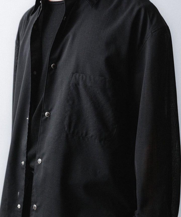 phebus- フィーバスのWOOL POLY TROPICAL SHIRTのBLACK公式通販サイトsession福岡セレクトショップ