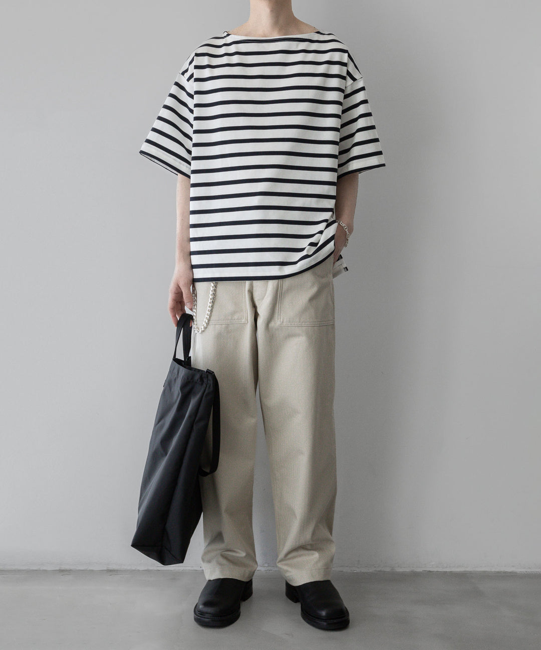 INTÉRIM - インテリムのHYPER BIG SUVIN GIZA BASQUE BORDER H/S SHIRT - WHITE×NAVY公式通販サイトsession福岡セレクトショップ