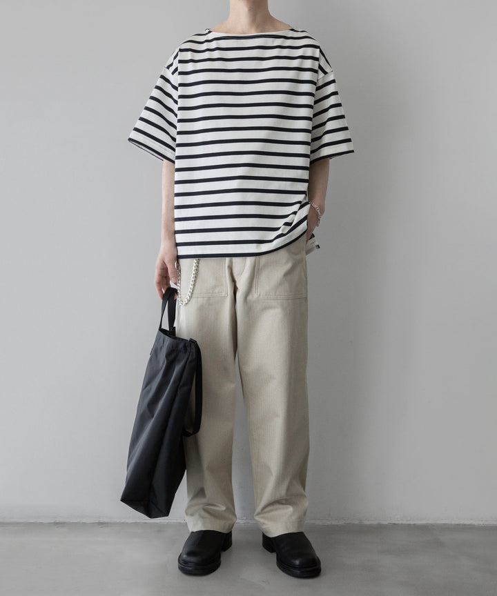 INTÉRIM - インテリムのHYPER BIG SUVIN GIZA BASQUE BORDER H/S SHIRT - WHITE×NAVY公式通販サイトsession福岡セレクトショップ