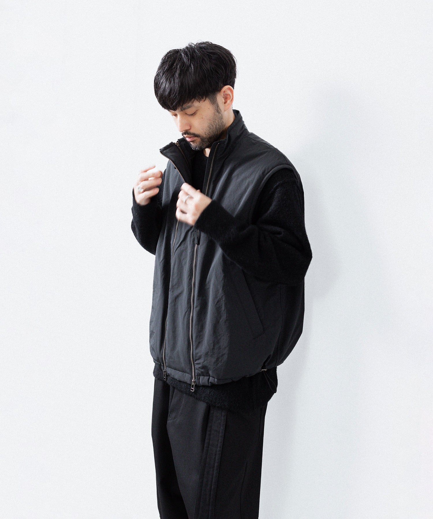 UJOH ウジョーのW ZIP VESTのBLACK 公式通販サイトsession福岡セレクトショップ