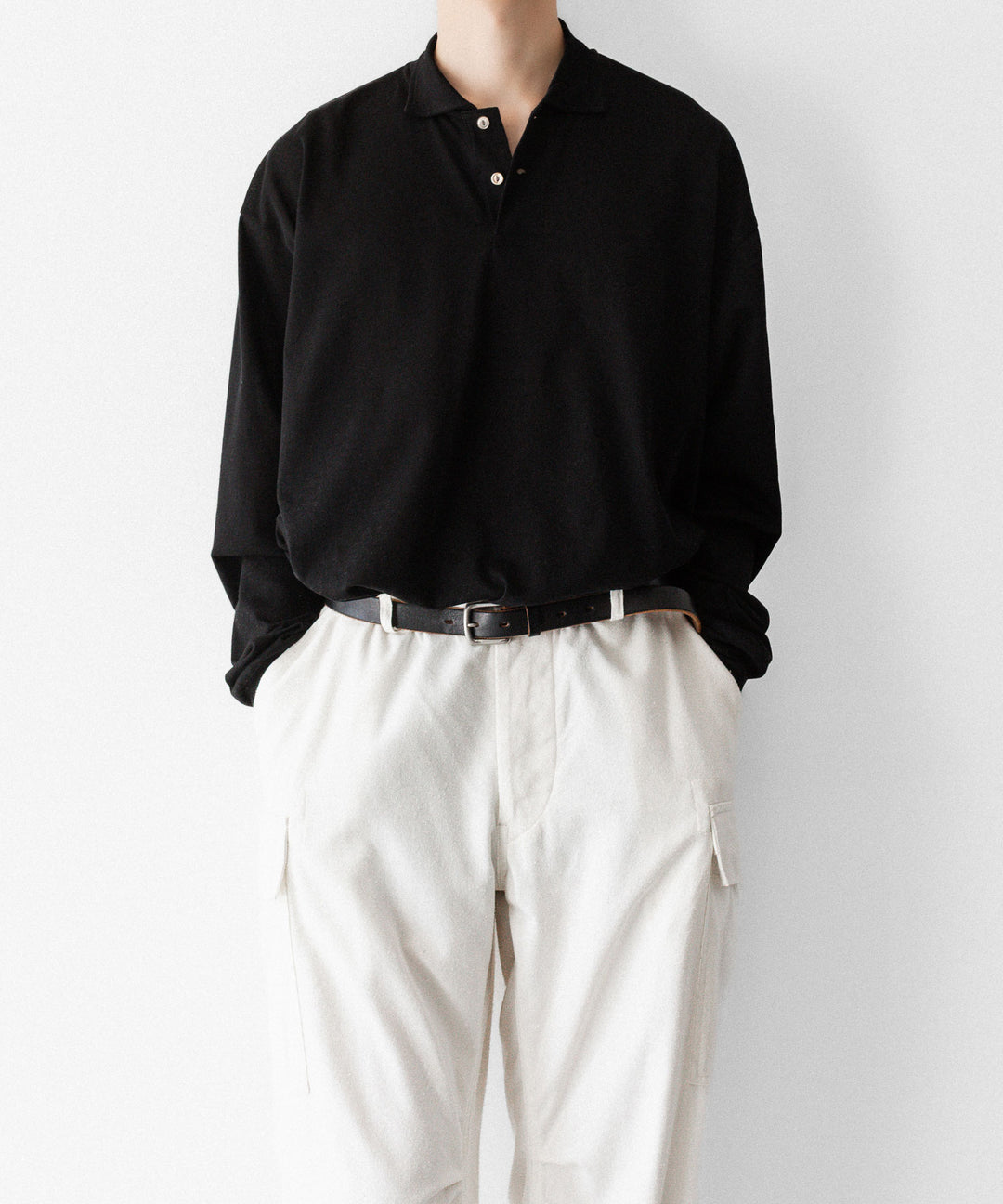 INTÉRIM - インテリムのHIGH GAUGE SEA ISLAND PIQUE HYPER BIG LONG POLOのBLACK公式通販サイトsession福岡セレクトショップ