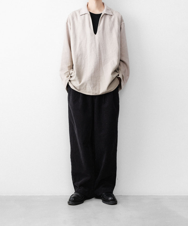 concause-コンコースのCORDUROY WIDE TAPERED SLACKSのBLACK公式通販サイトsession福岡セレクトショップ