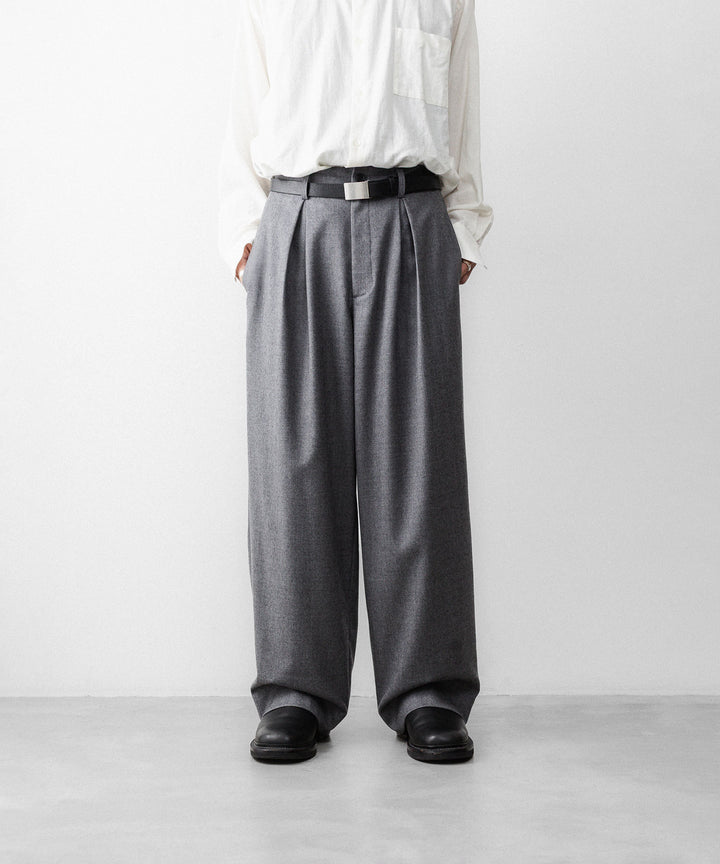 ssstein(シュタイン)のWOOL FLANNEL EASY WIDE TROUSERS - GREYの公式通販サイトsession福岡セレクトショップ