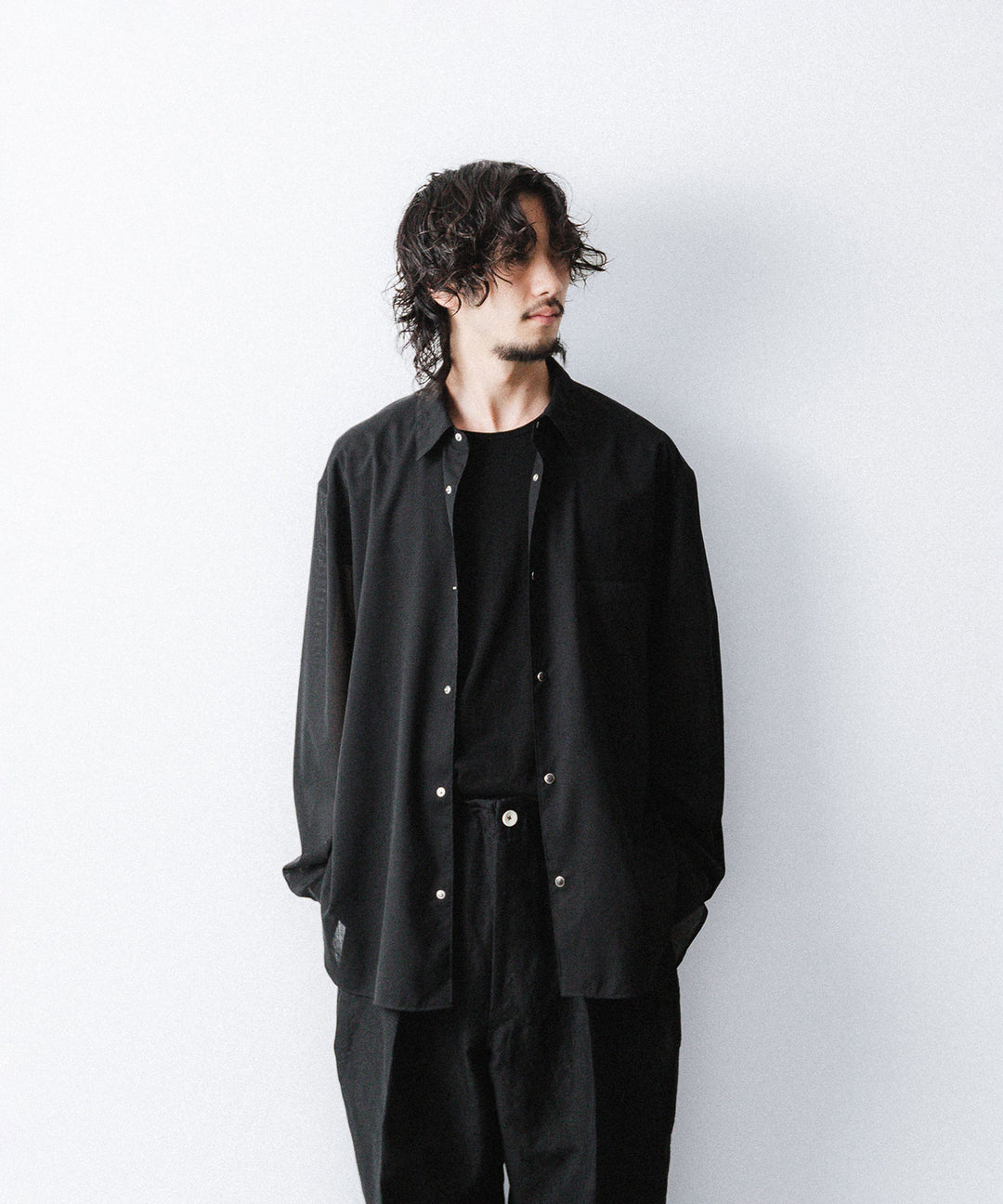 phebus- フィーバスのWOOL POLY TROPICAL SHIRTのBLACK公式通販サイトsession福岡セレクトショップ