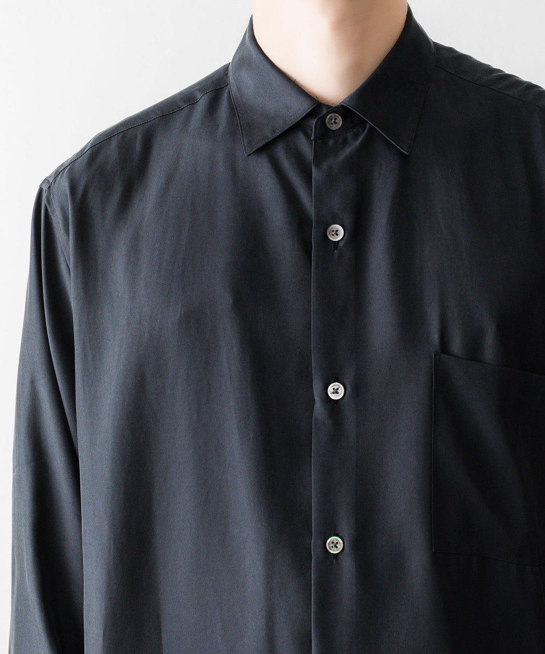 ssstein(シュタイン)のCUPRO TWILL OVERSIZED LS SHIRT - BLACKの公式通販サイトsession福岡セレクトショップ