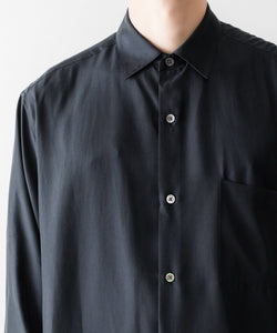 ssstein / シュタイン】CUPRO TWILL OVERSIZED LS SHIRT - BLACK