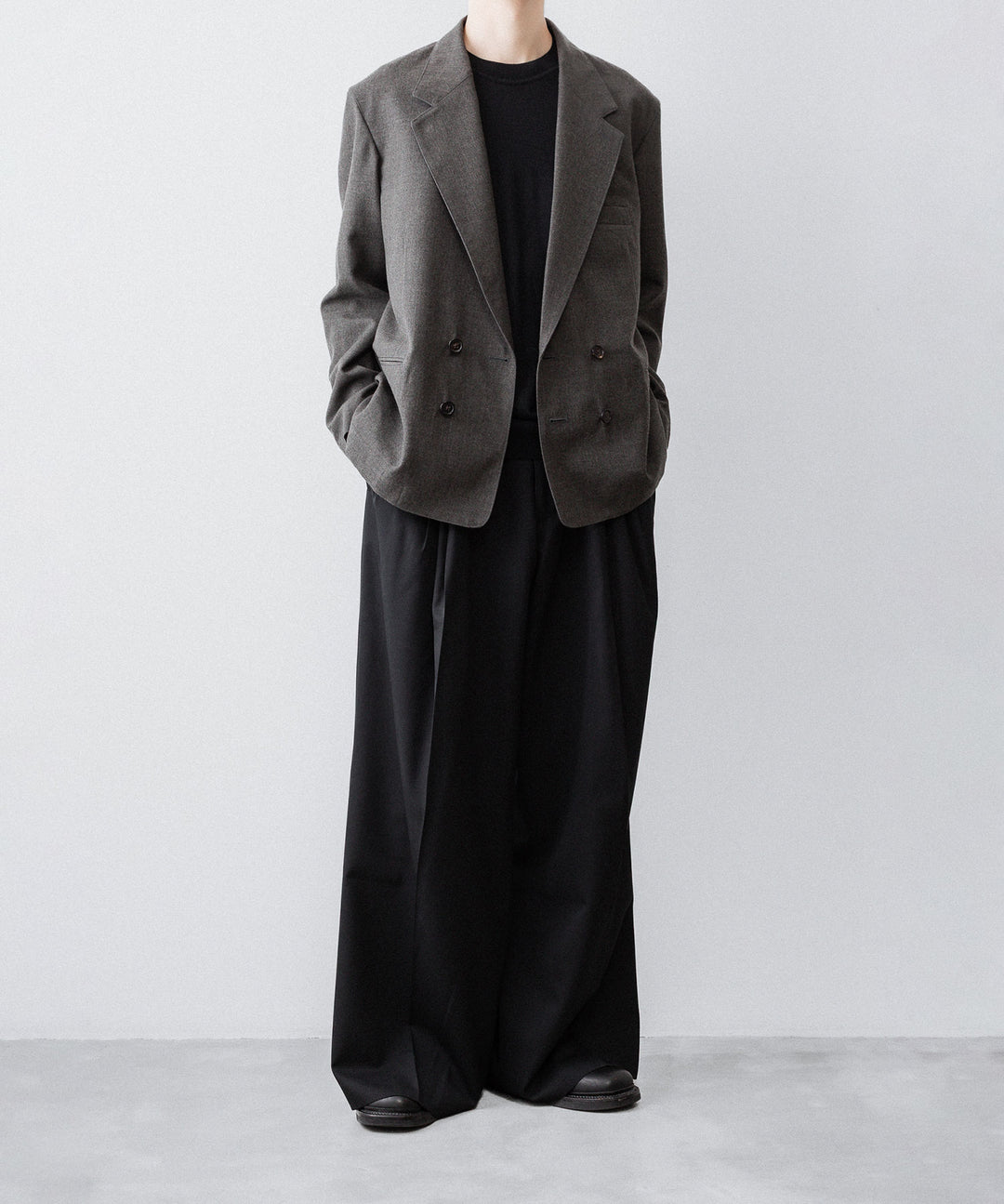 INTÉRIM - インテリムのMILITARY WOOL SERGE PIPING DOUBLE JACKETのDUST GRAY公式通販サイトsession福岡セレクトショップ