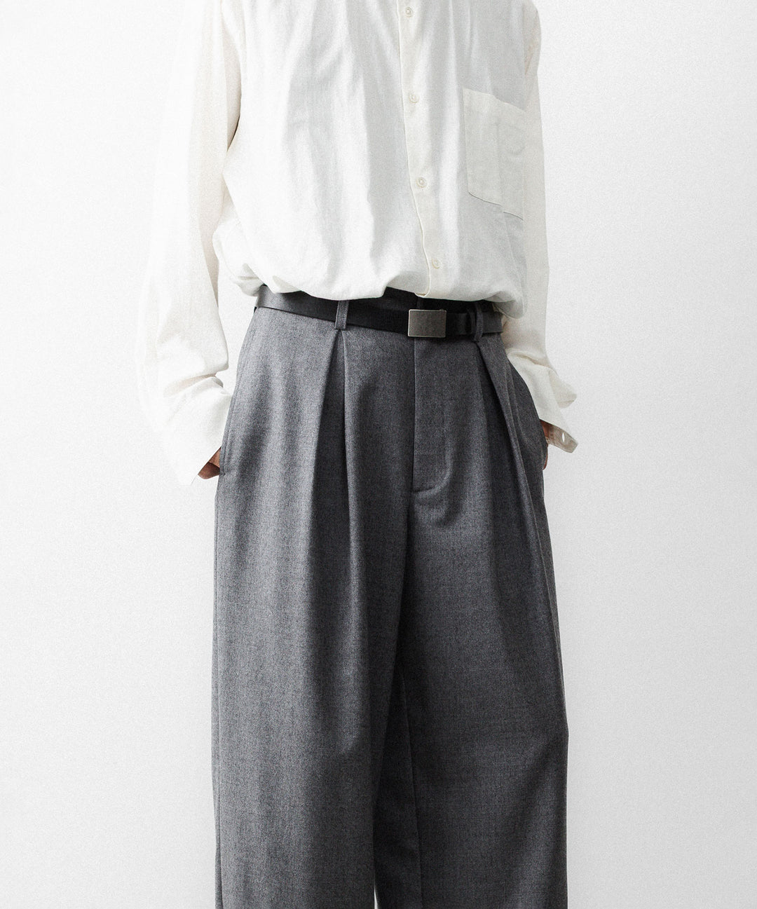 ssstein(シュタイン)のWOOL FLANNEL EASY WIDE TROUSERS - GREYの公式通販サイトsession福岡セレクトショップ