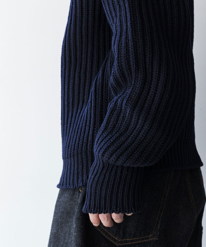 【INTÉRIM】インテリム 23AW 60s 3GG RAGLAN FISHERMAN SWEATER CREW - NAVY sessionセッション福岡セレクトショップ 公式通販サイト