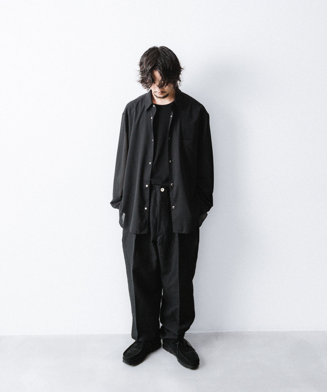 phebus- フィーバスのWOOL LINEN WIDE TAPERED PANTSのBLACK公式通販サイトsession福岡セレクトショップ