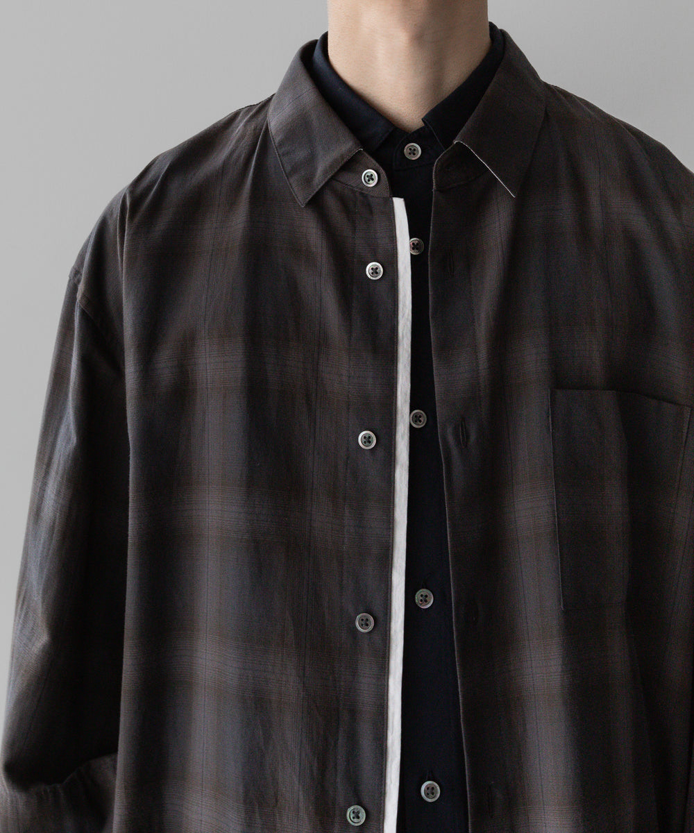 stein(シュタイン)のOVERSIZED LAYERED SHIRTのOMBRE CHECK（KHAKI）公式通販サイトsession福岡セレクトショップ
