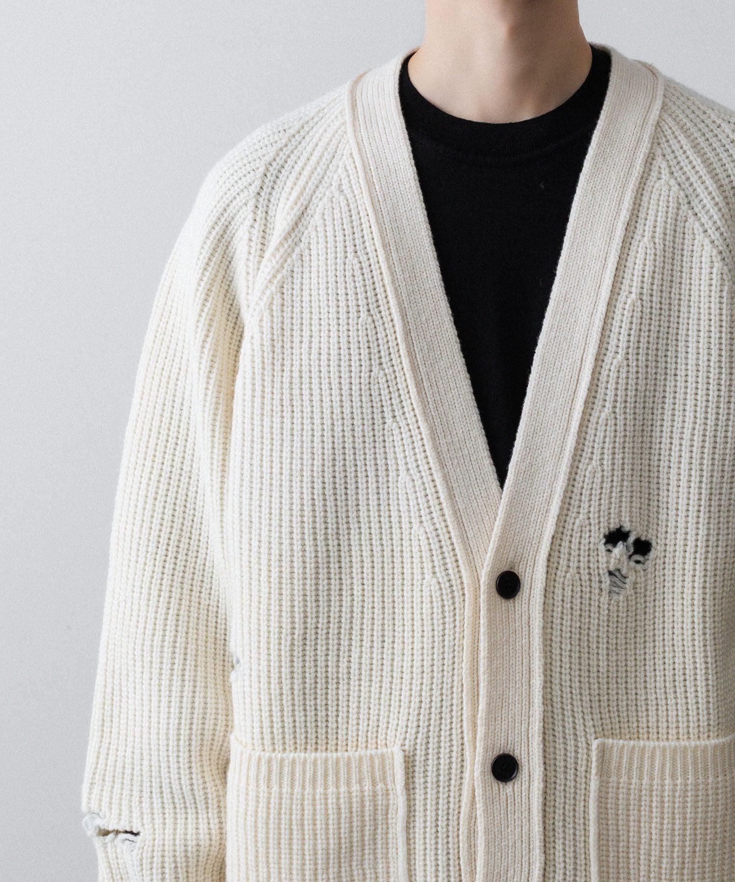 ssstein / シュタイン】MILLED DAMAGE KNIT CARDIGAN - OFF | 公式通販