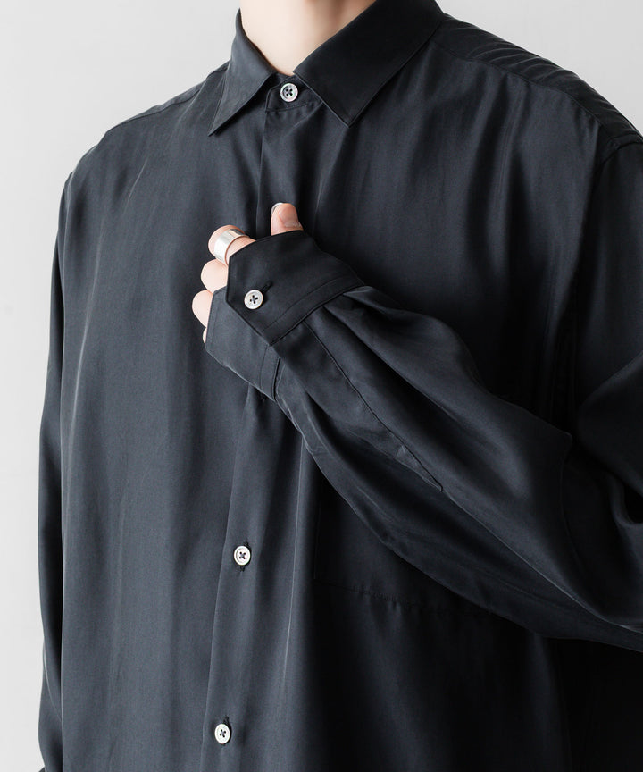 ssstein(シュタイン)のCUPRO TWILL OVERSIZED LS SHIRT - BLACKの公式通販サイトsession福岡セレクトショップ