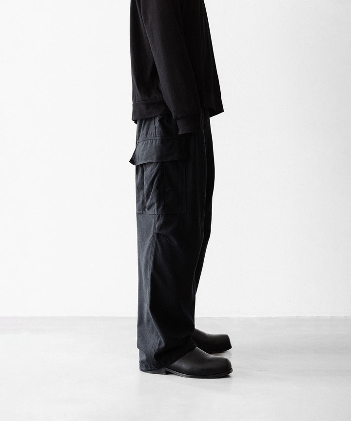 INTÉRIM インテリムのSILK NOIL JANGLE FATIGUE TROUSERのBLACK 公式通販サイトsession福岡セレクトショップ