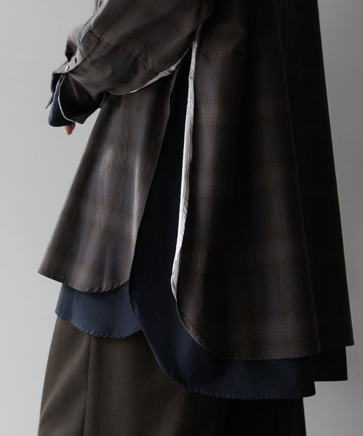 stein(シュタイン)のOVERSIZED LAYERED SHIRTのOMBRE CHECK（KHAKI）公式通販サイトsession福岡セレクトショップ