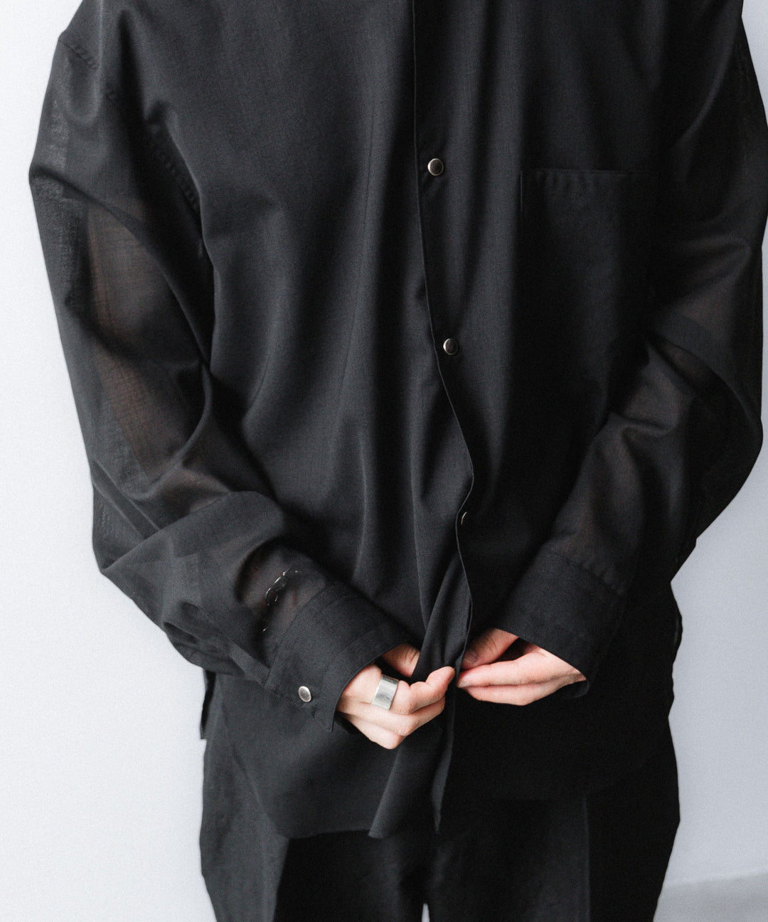 phebus- フィーバスのWOOL POLY TROPICAL SHIRTのBLACK公式通販サイトsession福岡セレクトショップ