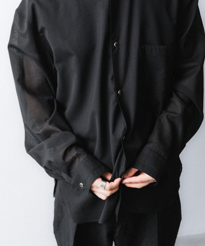 phebus- フィーバスのWOOL POLY TROPICAL SHIRTのBLACK公式通販サイトsession福岡セレクトショップ
