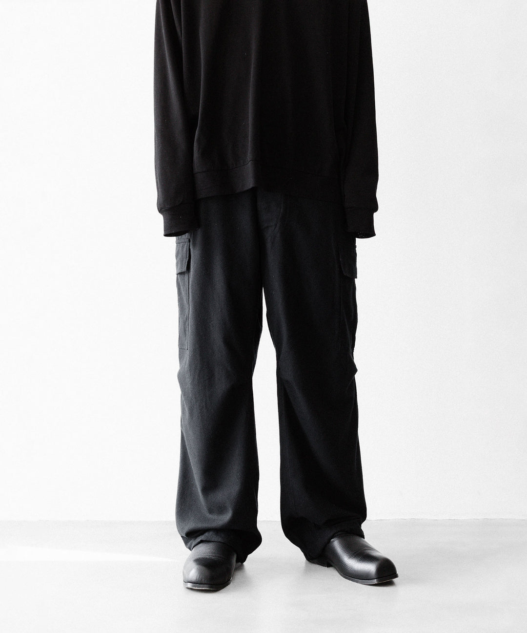 INTÉRIM インテリムのSILK NOIL JANGLE FATIGUE TROUSERのBLACK 公式通販サイトsession福岡セレクトショップ