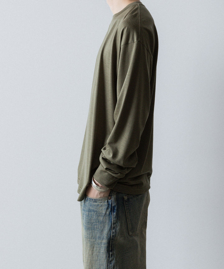 【INTÉRIM】    EXTRA FINE MERINO WOOL JERSEY L/S TEE - SAGE